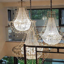 Axyaa French Villa Crystal Chandelier - Elegant Indoor Staircase Suspension Light