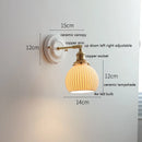 Axyaa Modern LED Wall Lamp with Ceramic Canopy & Copper Arm for Home Indoor