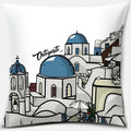 Axyaa Santorini Series Pattern Pillowcase Square Cushion Cover Home Sofa Decor
