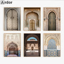 Morocco Door Arabic Art Canvas Poster by Axyaa for Home Decor