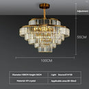 Axyaa Luxury Gold Crystal Chandelier for Living Room Villa Kitchen Decor