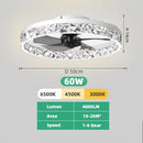 Axyaa Modern Crystal Ceiling Fan with Remote Control LED Light Simple Home Decor