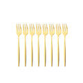 Axyaa Stainless Steel Mini Cake Forks Set of 8 Dinnerware Flatware