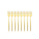 Axyaa Stainless Steel Mini Cake Forks Set of 8 Dinnerware Flatware