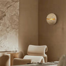 Axyaa Yellow Travertine Stone Wall Lamp - Japanese Bedroom Lighting
