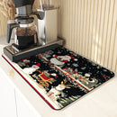 Santa Tree Non-Slip Absorbent Drying Mat by Axyaa