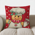 Gingerbread Christmas Welcome Pillow Cover by Axyaa