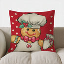 Gingerbread Christmas Welcome Pillow Cover by Axyaa