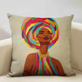 Axyaa African Woman Ethnic Cushion Cover 45x45cm