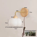 Axyaa Wood Canopy LED Wall Light Fixture with Pull Chain Switch