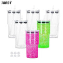 Axyaa Double-Layer Snowball Tumbler with Lid, Straw, and Pre-Drilled Hole