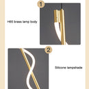 Axyaa Spiral Pendant Lamps: Luxury Copper Dimmable LED Hanging Lights for Bedroom and Living Room