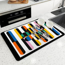 Axyaa Floral Drain Pad: Absorbent Anti-slip Kitchen & Bathroom Mat