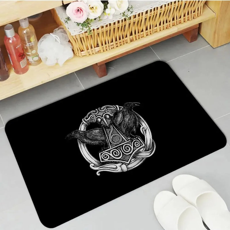 Axyaa Viking Pattern Symbol Floor Mat for Home Decoration