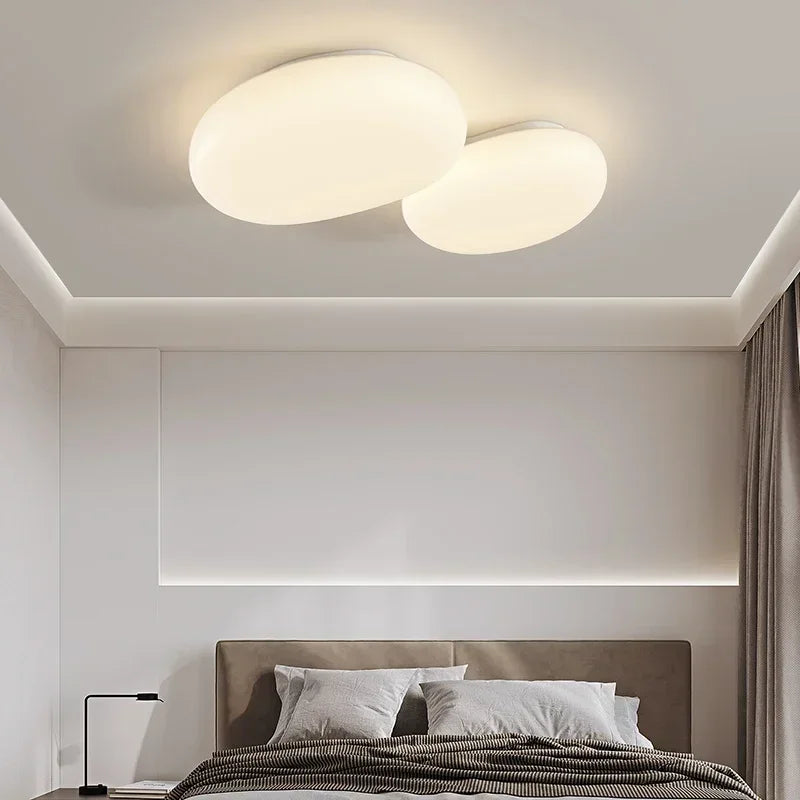 Axyaa Nordic LED Cream Ceiling Lamp for Modern Spaces