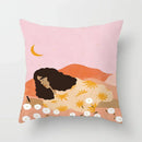 Axyaa Women Flower Oil Painting Decorative Pillowcase for Home Sofa Decor