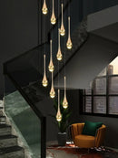 Axyaa Modern Crystal Chandelier Loft Pendant Lamp