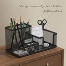 Axyaa Mesh Desk Organizer with Pencil Holder, 3 Compartments, Black