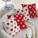 Axyaa Heart Embroidery Decorative Pillow Cover - Valentine's Day Cushion Cover