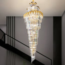 Axyaa Spiral Staircase Duplex Crystal Chandelier for Elegant Living Room Hall Lobby