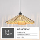 Axyaa Walnut Wood LED Minimalist Chandelier Straw Hat Pendant Lights
