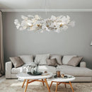 Axyaa Modern Brass Ginkgo Leaf Branch Chandelier for Dining Room & Living Space