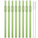 Axyaa High Borosilicate Glass Tomatoes on Sticks Straw Set with Brush