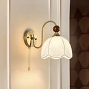 Axyaa French Style Wall Lamp with Fabric Printing Lampshade for Living Room, Bedroom, Porch