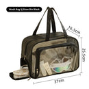 Axyaa Travel Toiletry Storage Bag: Portable Makeup Organizer for Dry/Wet Cosmetics.