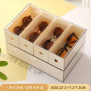 Axyaa Acrylic Glasses Storage Box | Stackable Drawer Display Stand | Multi-Grid Organizer