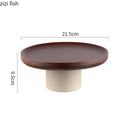 Axya Wooden Fruit Plate Cake Pastry Snacks Candy Tray Simple Tableware
