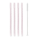 Axyaa Glass Straws Set of 4 - Eco-Friendly Reusable Cocktail Smoothie Accessories