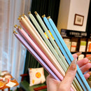 Axyaa Alloy Non-Slip Chopsticks Set - Good Luck Love Reusable Party Tableware
