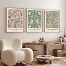 Retro William Morris Flower Wall Art Prints by Axyaa - Aesthetic Room Decor