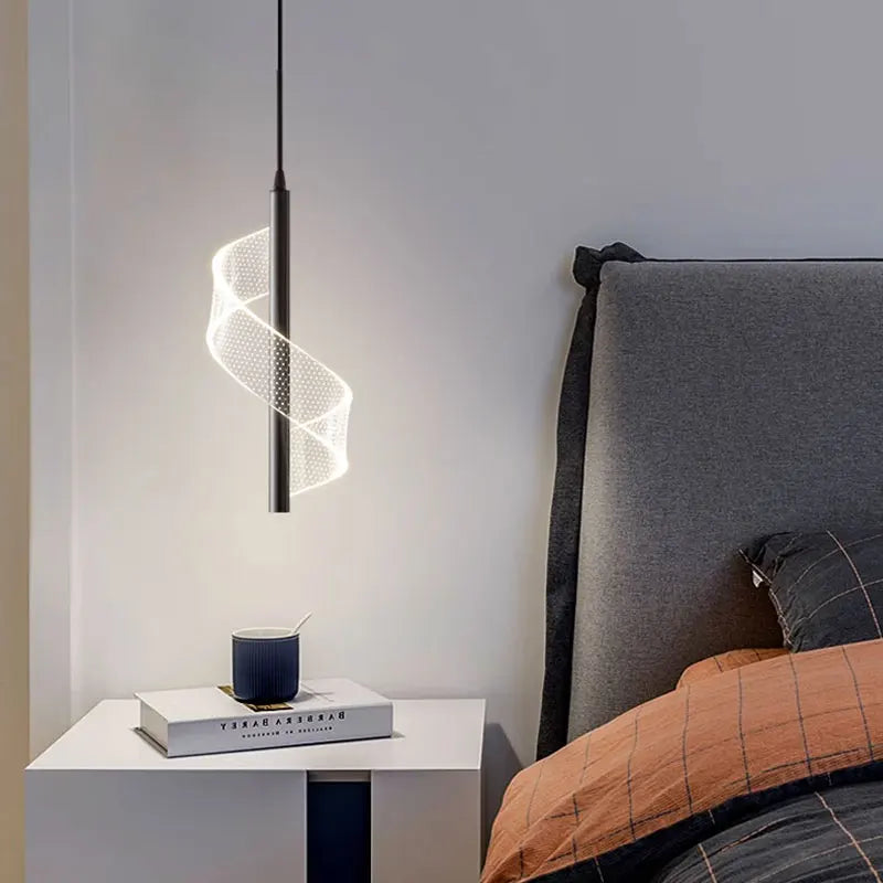 Axyaa Nordic Spiral LED Pendant Lights Modern Acrylic Home Decoration
