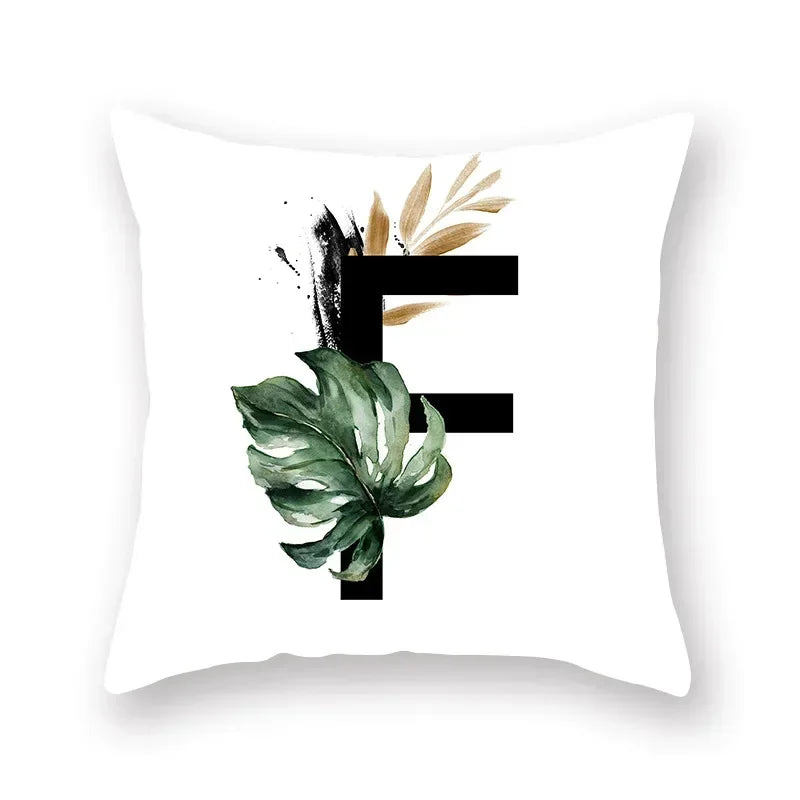 Floral Alphabet Pillow Case by Axyaa: Home & Car Decorative Cushion Cover