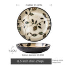 Axyaa Hand-Painted Ceramic Salad Plate Deep Dish - Chinese Style Creative Tableware