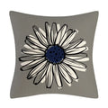 Axyaa Modern Daisy Grey Pillow Covers for Couch and Bed