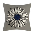 Axyaa Modern Daisy Grey Pillow Covers for Couch and Bed