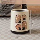 Axyaa Round Kitchen Trash Can with Lid and Wheels, Large Capacity Garbage Bin