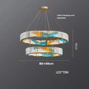 Axyaa Crystal Chandelier Enamel Bar Counter Light Stainless Steel Luxury Staircase Duplex Villa