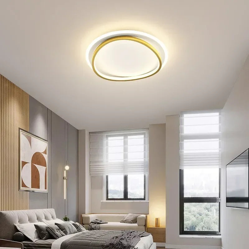 Axya Modern Black Gold LED Ceiling Chandelier for Home Decor