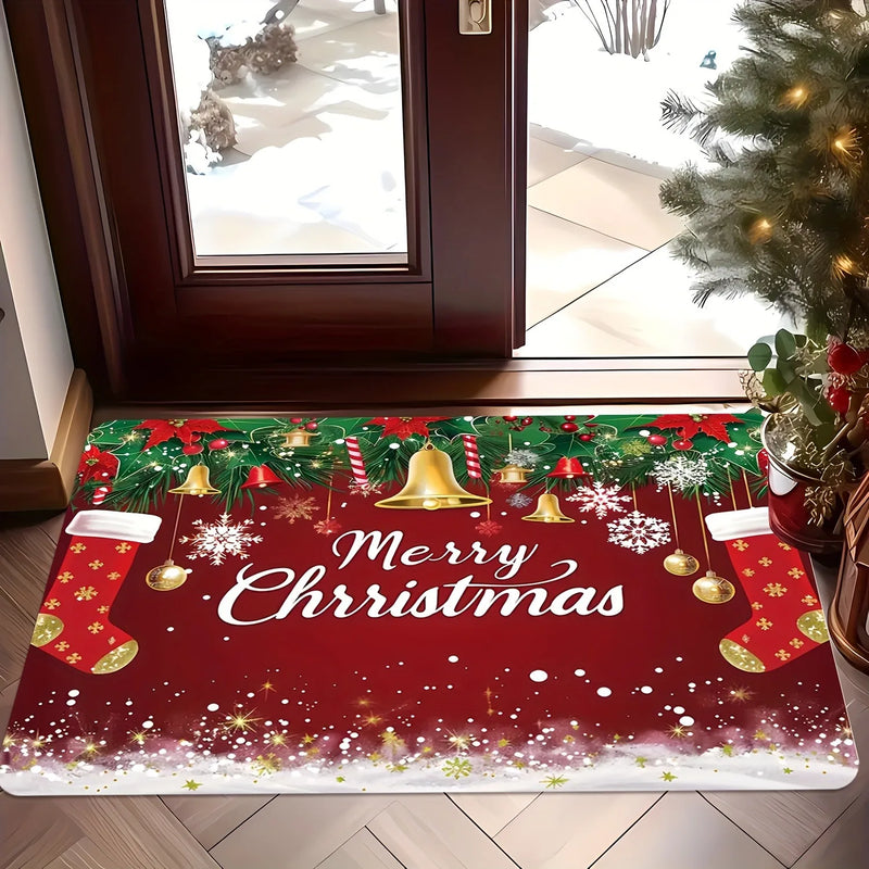 Axyaa Merry Christmas Welcome Door Mat - Soft Non-Slip Floor Mat