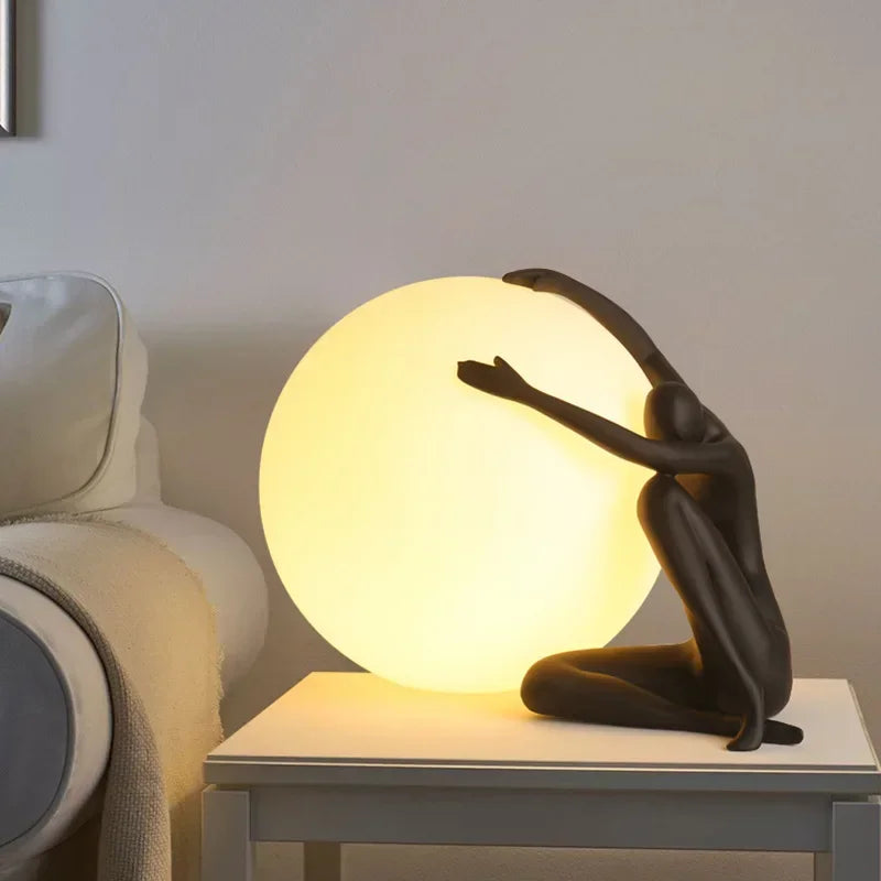Axyaa Nordic Resin Table Lamp LED Desk Light for Home Living Room