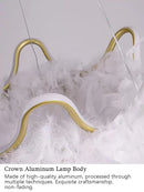 Axyaa Feather Lamp Cream Crown Style Girls' Room & Cloakroom Chandelier Master Bedroom