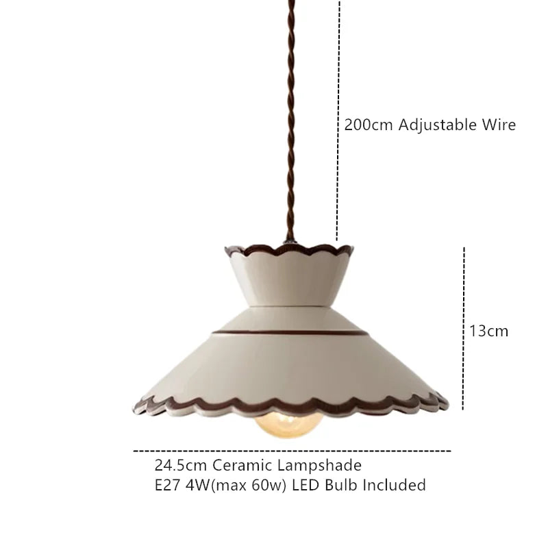 Axyaa Ceramic Pendant Lamp LED Hanglamp for Home Decoration