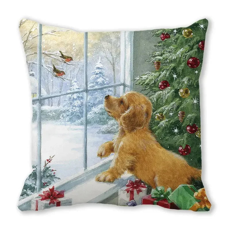Axyaa Christmas Cat Dog 2023 Pillowcase Snowman Gift Set Decor