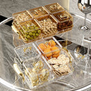 Axyaa 4/6 Grids Food Tray: Dual Handle Snack Fruit Candy Box Organizer