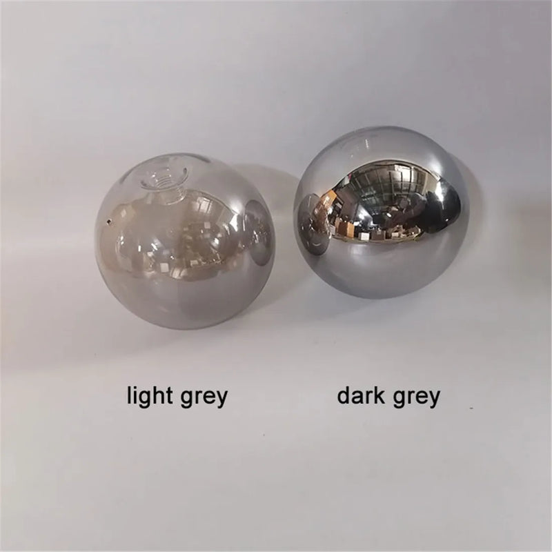 Axyaa Glass Shade Replacement for Screw Thread Socket - Amber Cognac Green Blue Grey - Globe Glass Screw Cover