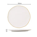 Axyaa Bead Edge Ceramic Steak Pasta Fruit Plate Set for Molecular Cuisine